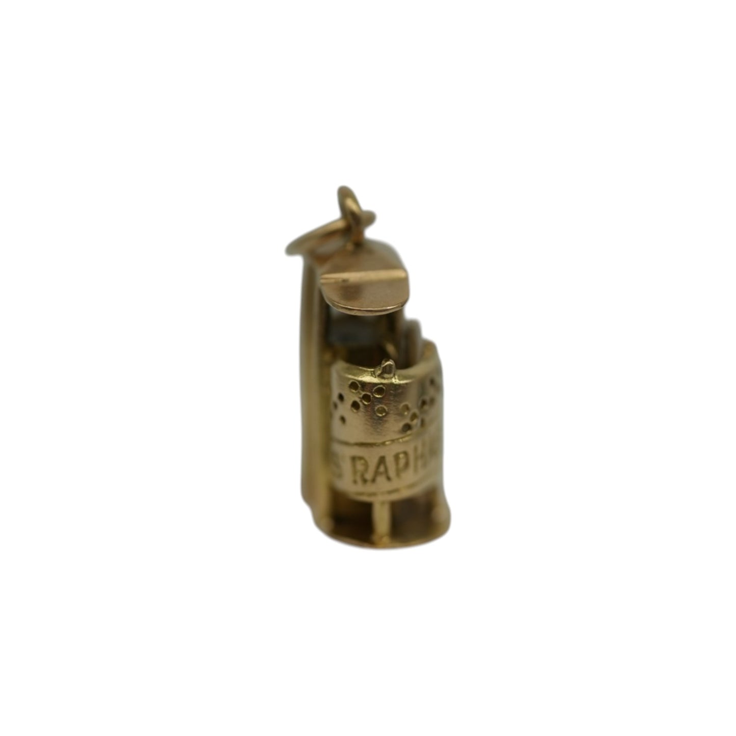 18金イエローゴールド ビーチ更衣室チャーム L 1.6cm 4.1g