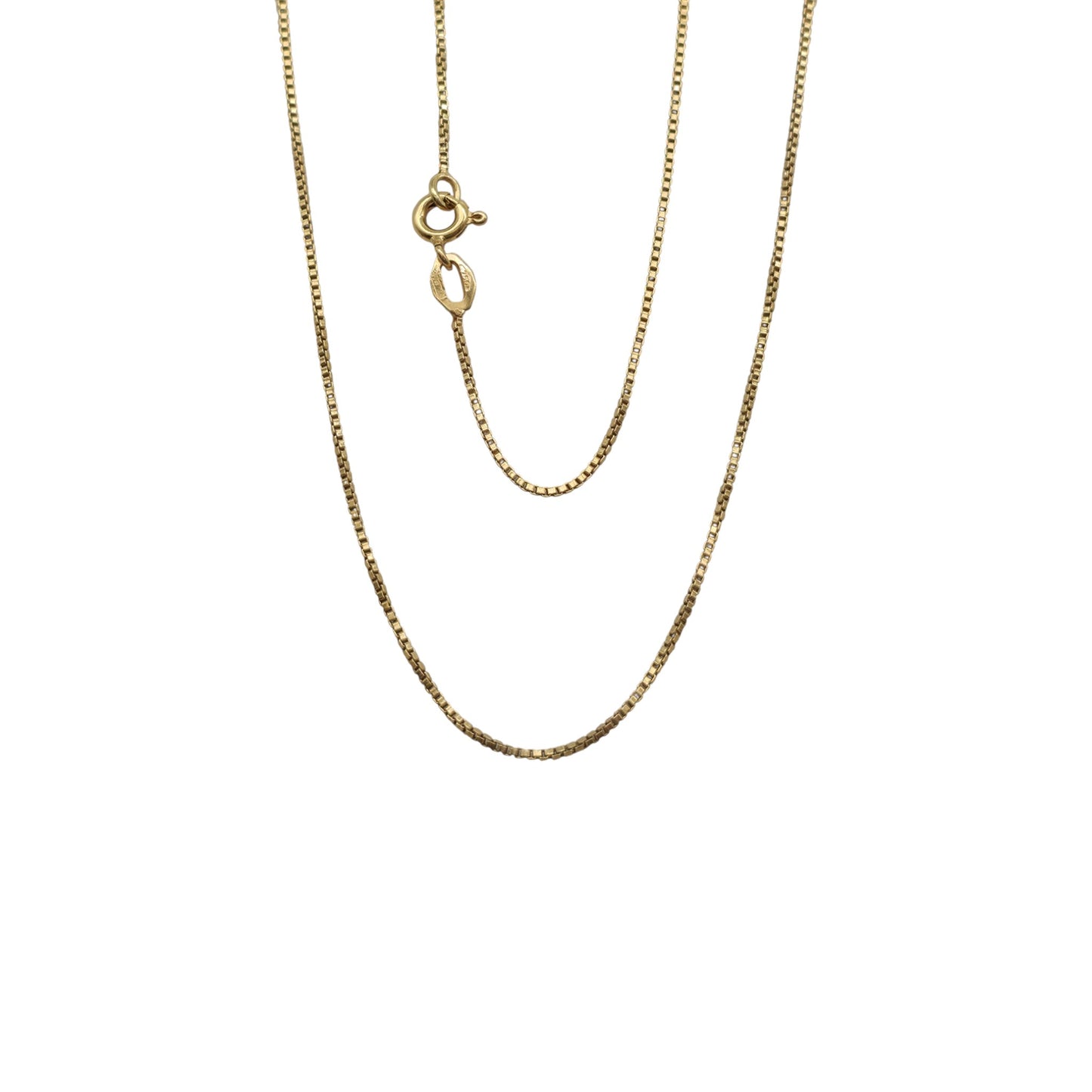 18ct 750 Yellow Gold Box Link Chain L 50.3 cm 3.2 g.