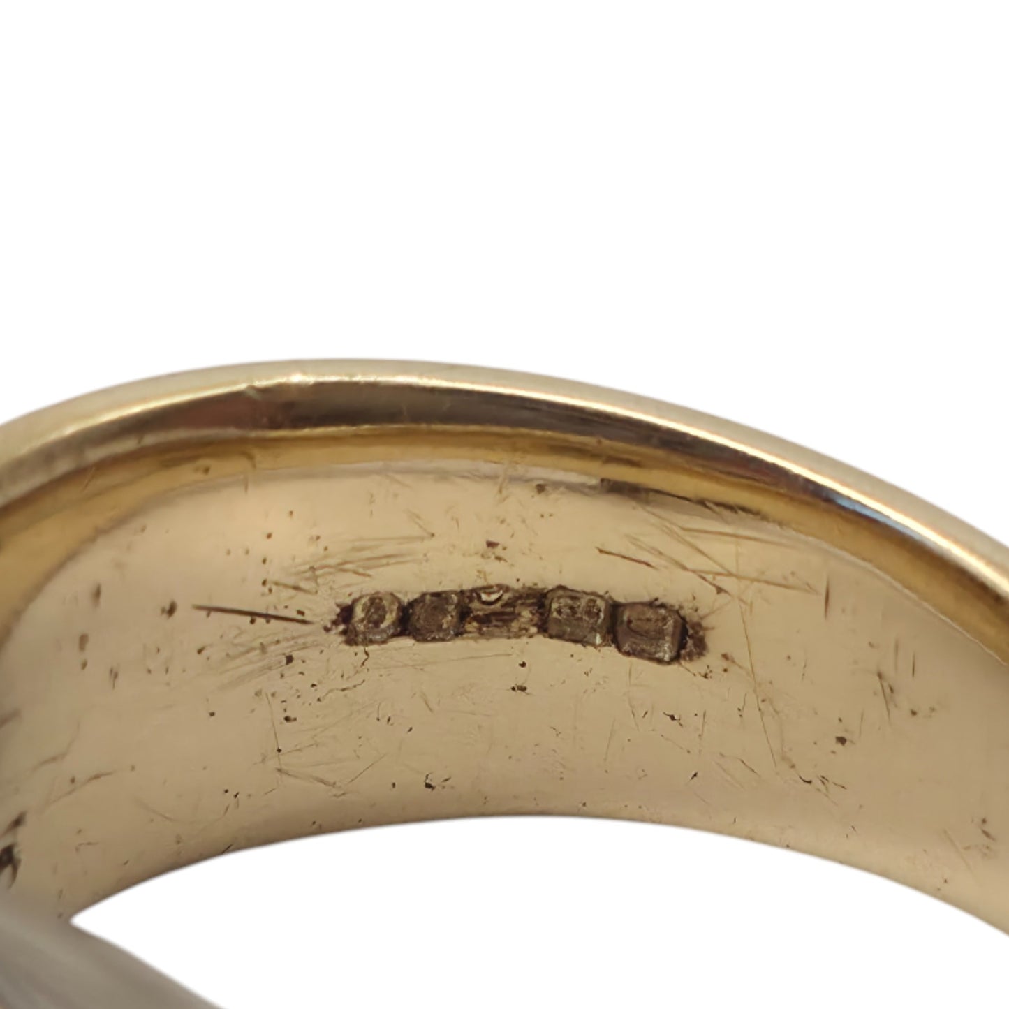 18ct 750 Yellow Gold Buckle Ring With Diamonds 1971 Size N 1/2 5.7 g.