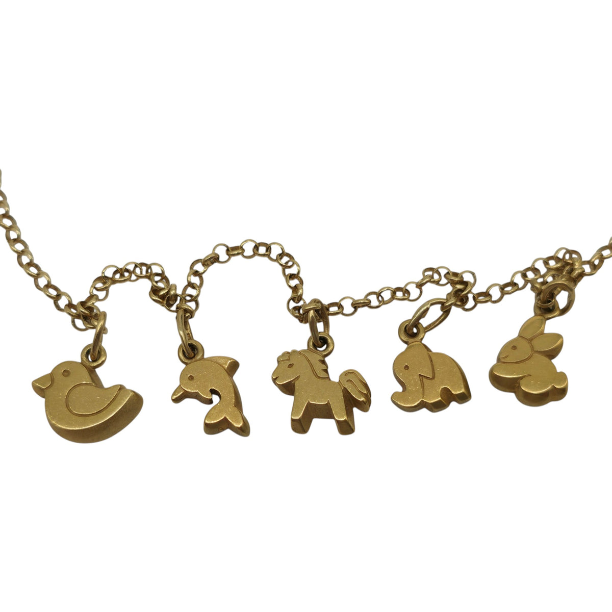 Italian 18ct 750 Yellow Gold Charm Necklace L 40.4 cm 12.4 g.