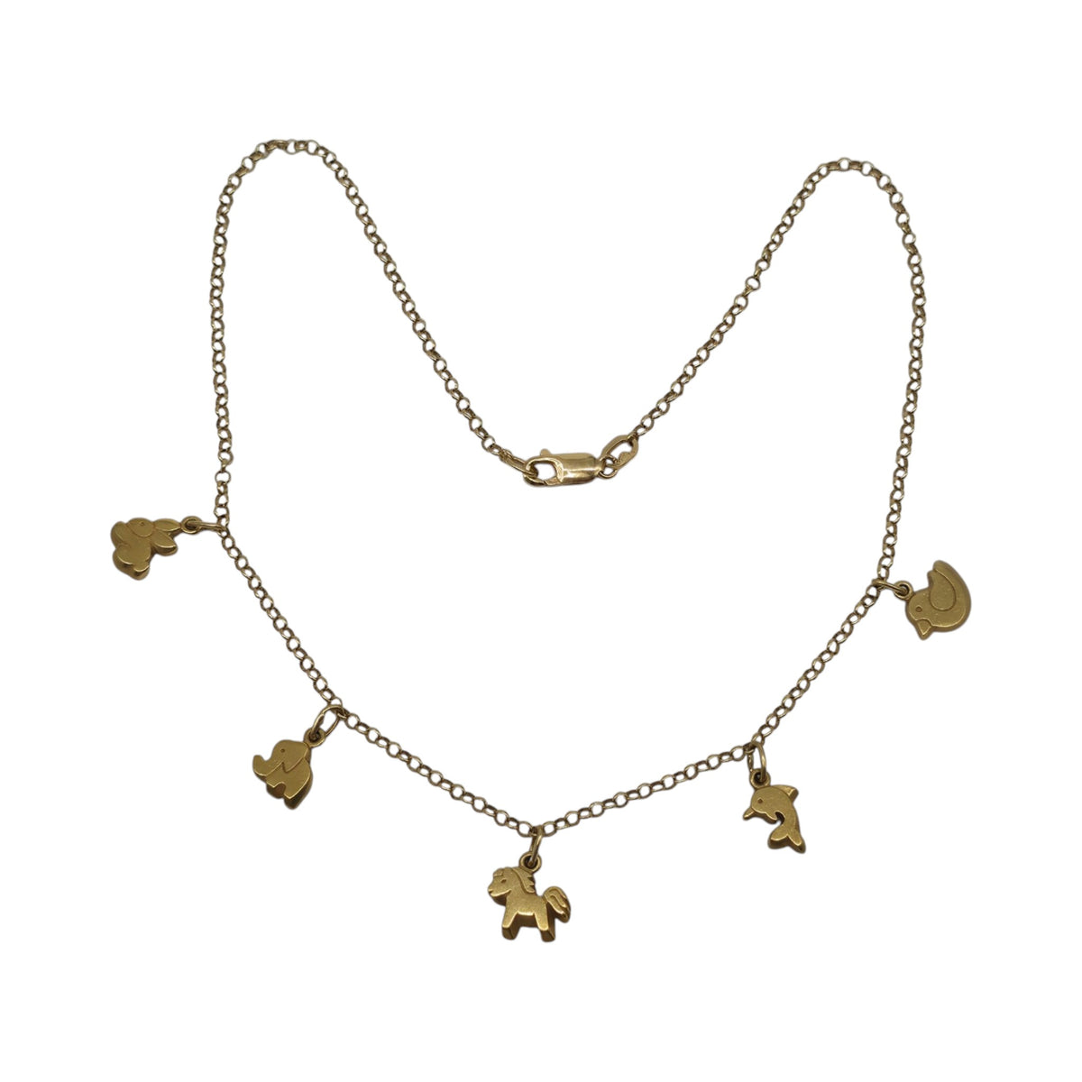 Italian 18ct 750 Yellow Gold Charm Necklace L 40.4 cm 12.4 g.