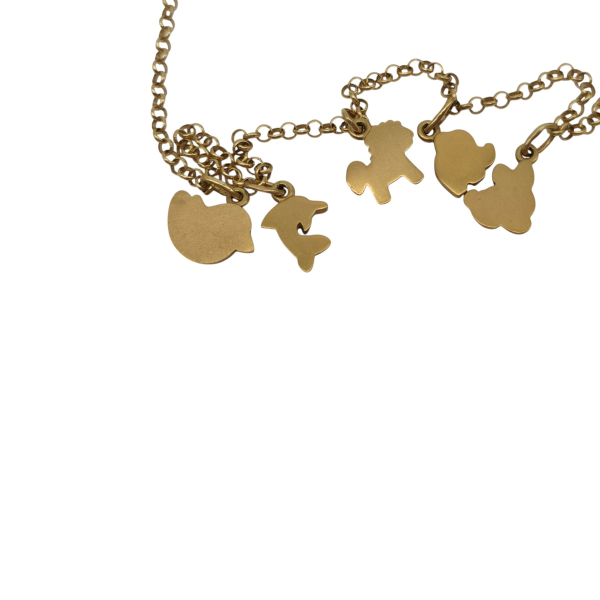 Italian 18ct 750 Yellow Gold Charm Necklace L 40.4 cm 12.4 g.
