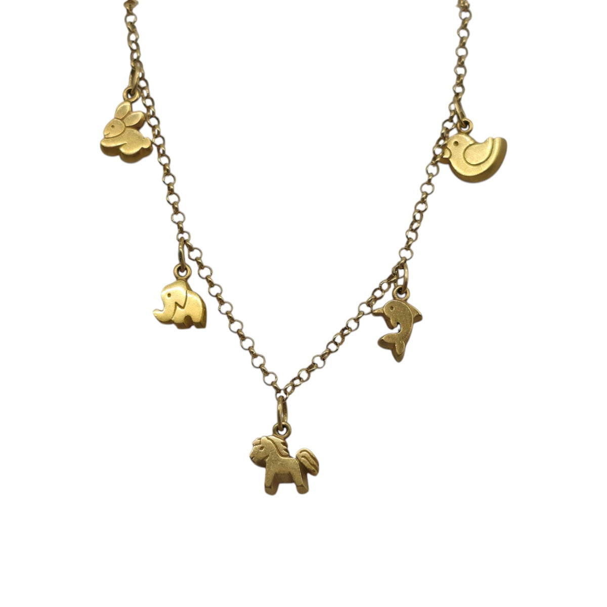 Italian 18ct 750 Yellow Gold Charm Necklace L 40.4 cm 12.4 g.