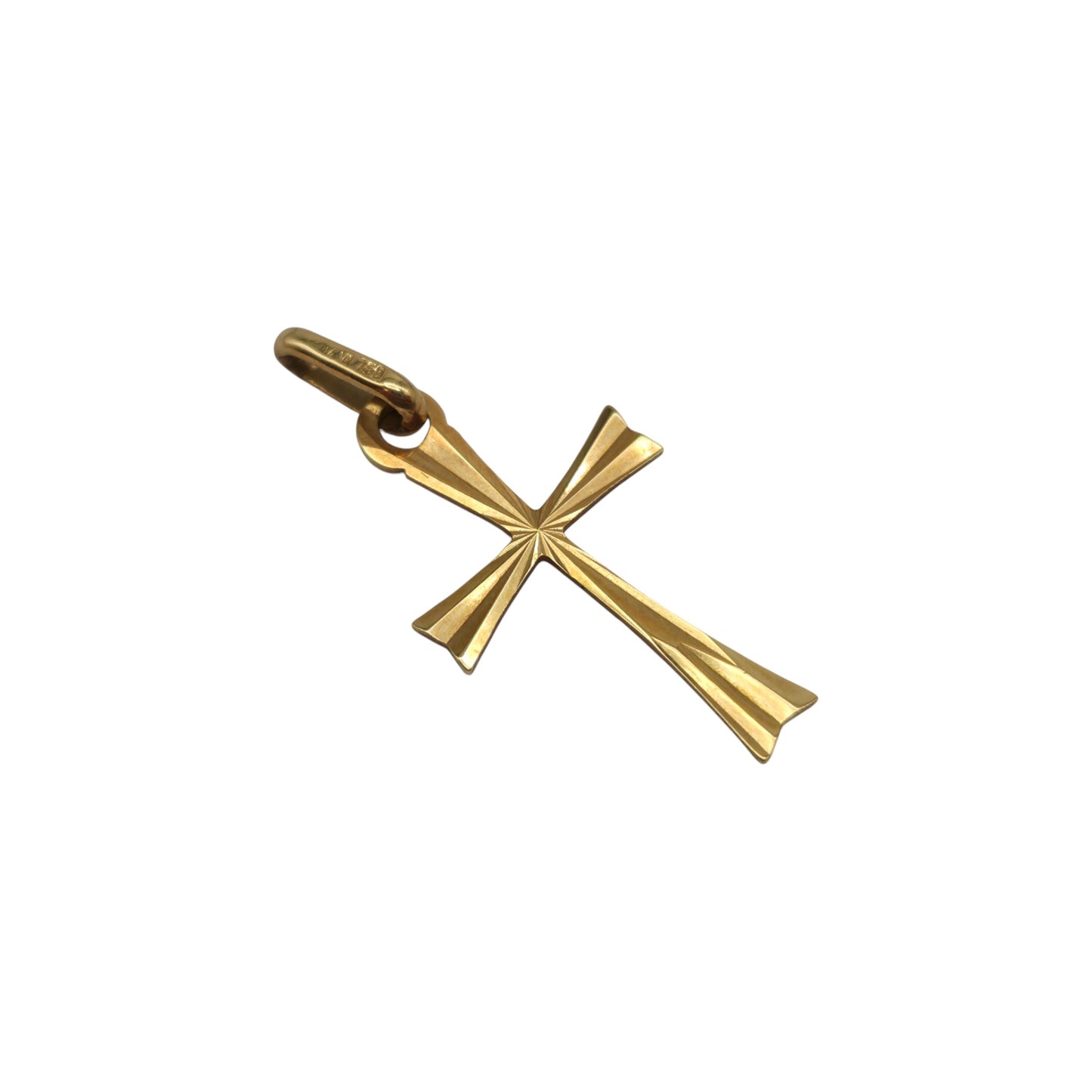 18ct 750 Yellow Gold Cross Pendant L 2.5 cm 0.7 g.