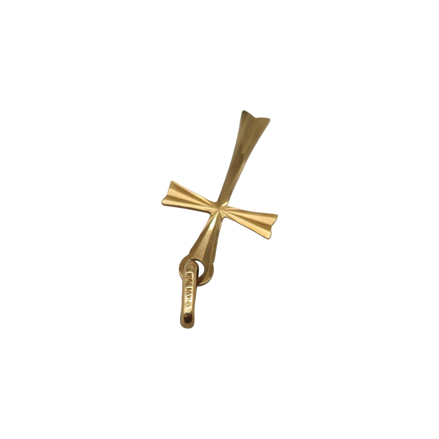 18ct 750 Yellow Gold Cross Pendant L 2.5 cm 0.7 g.