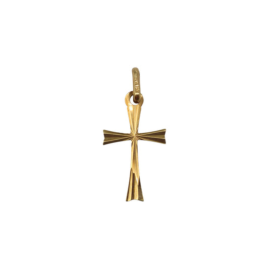 18ct 750 Yellow Gold Cross Pendant L 2.5 cm 0.7 g.
