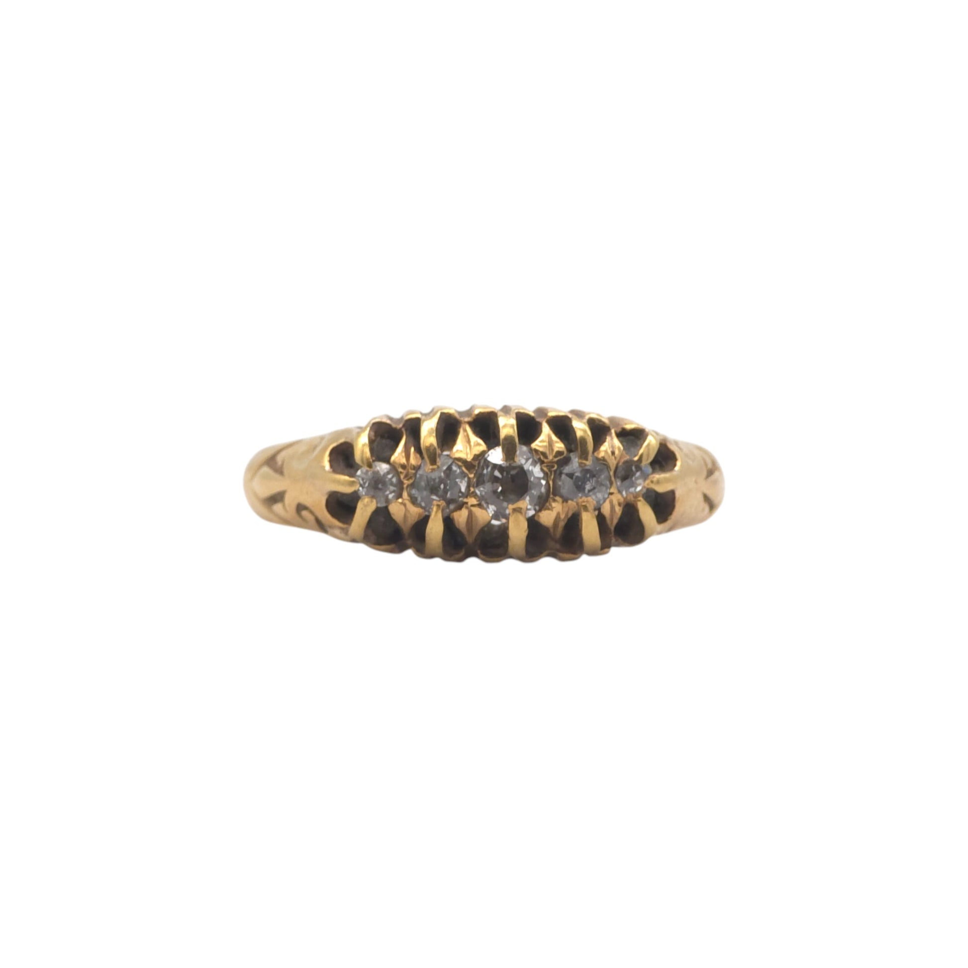 18ct 750 yellow gold five-stone Diamond ring