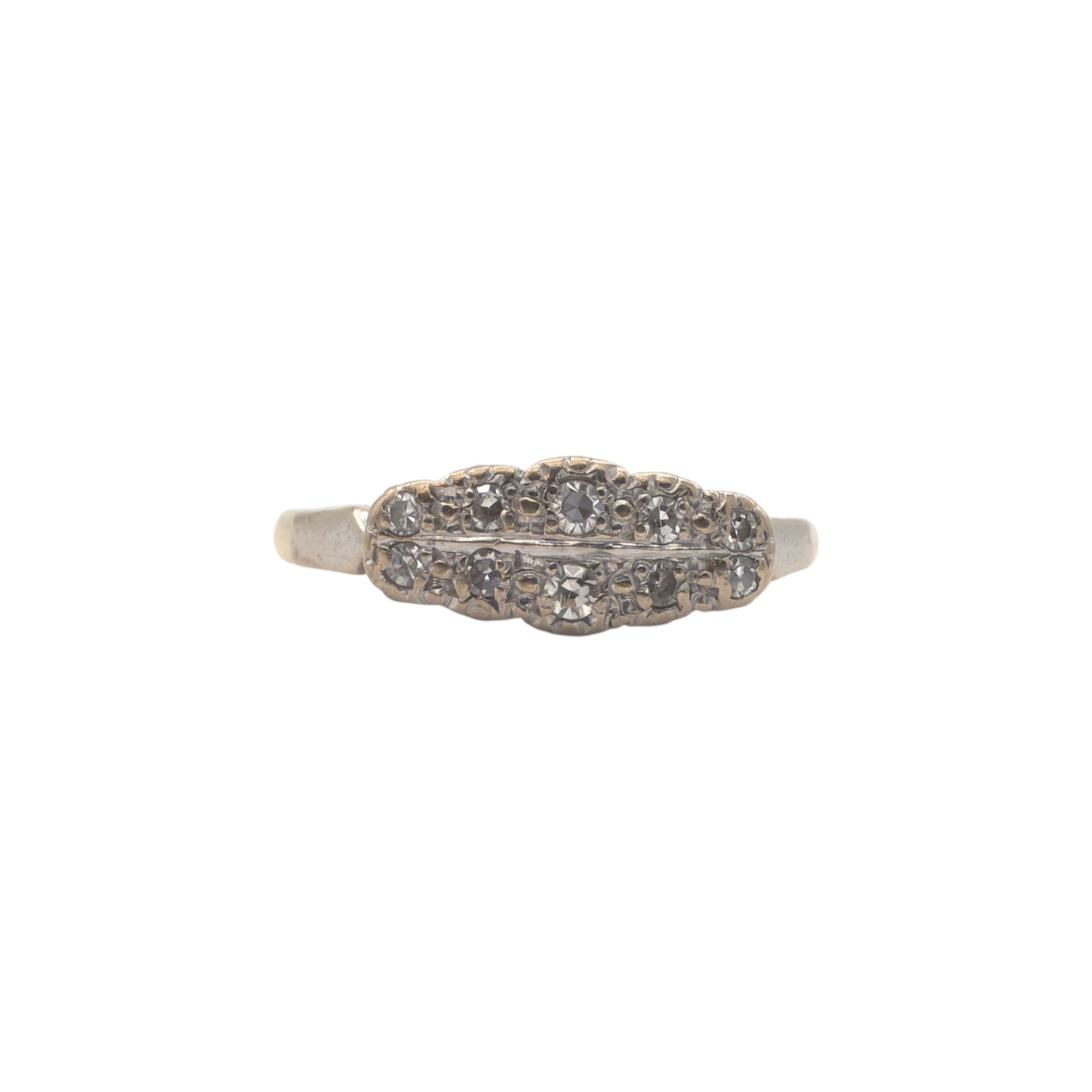 18ct gold Two Row Diamond Ring