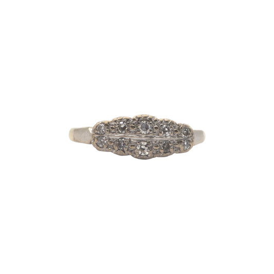 18ct gold Two Row Diamond Ring