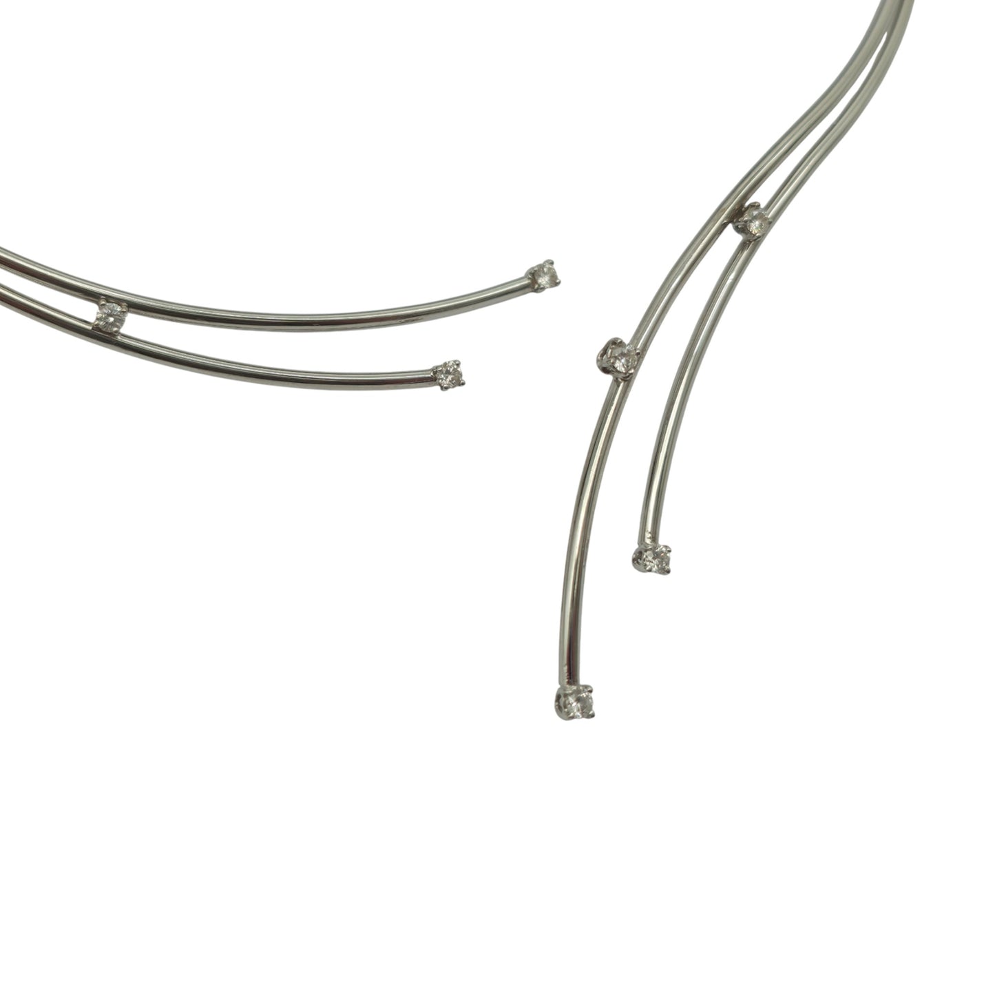 18金 750 ホワイトゴールド ダイヤモンドネックレス 19.2g