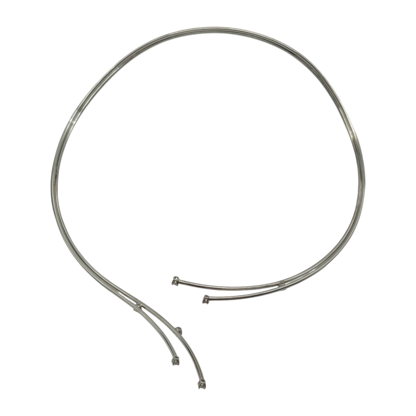 18金 750 ホワイトゴールド ダイヤモンドネックレス 19.2g