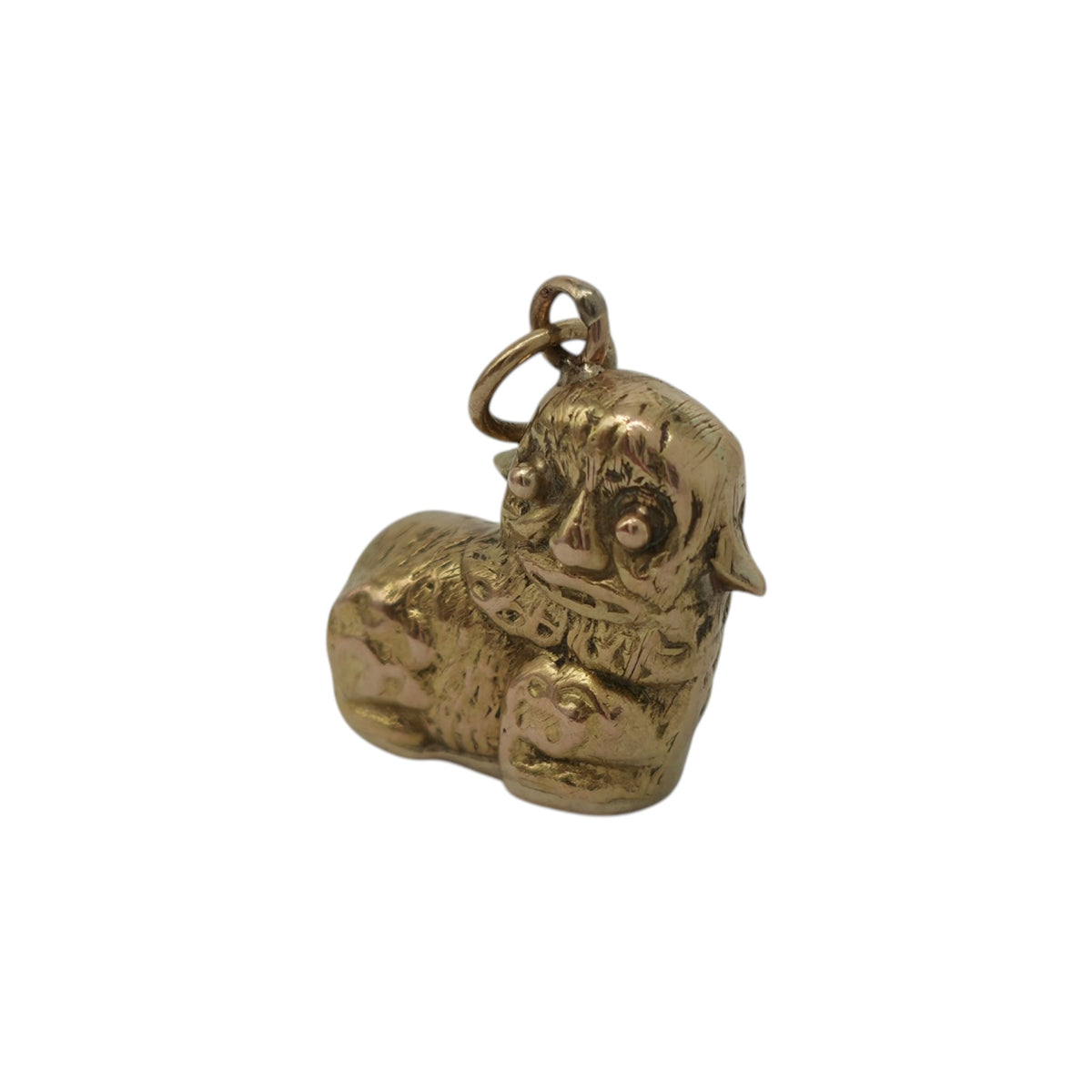 Chinese 18ct Yellow Gold Dog Charm L 1.4 cm 1.8 g.