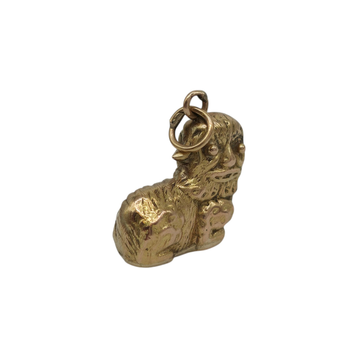 Chinese 18ct Yellow Gold Dog Charm L 1.4 cm 1.8 g.