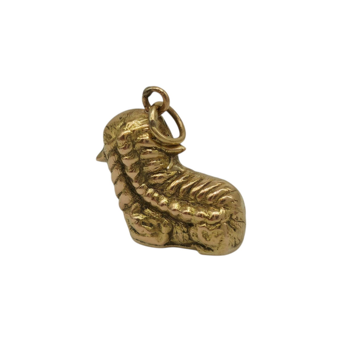Chinese 18ct Yellow Gold Dog Charm L 1.4 cm 1.8 g.
