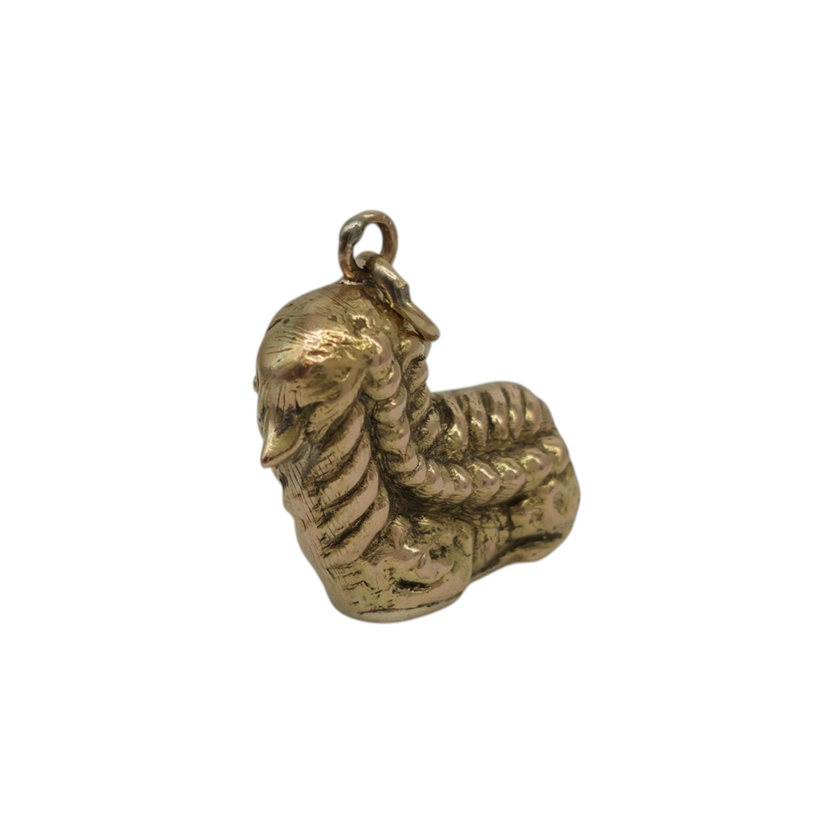 Chinese 18ct Yellow Gold Dog Charm L 1.4 cm 1.8 g.