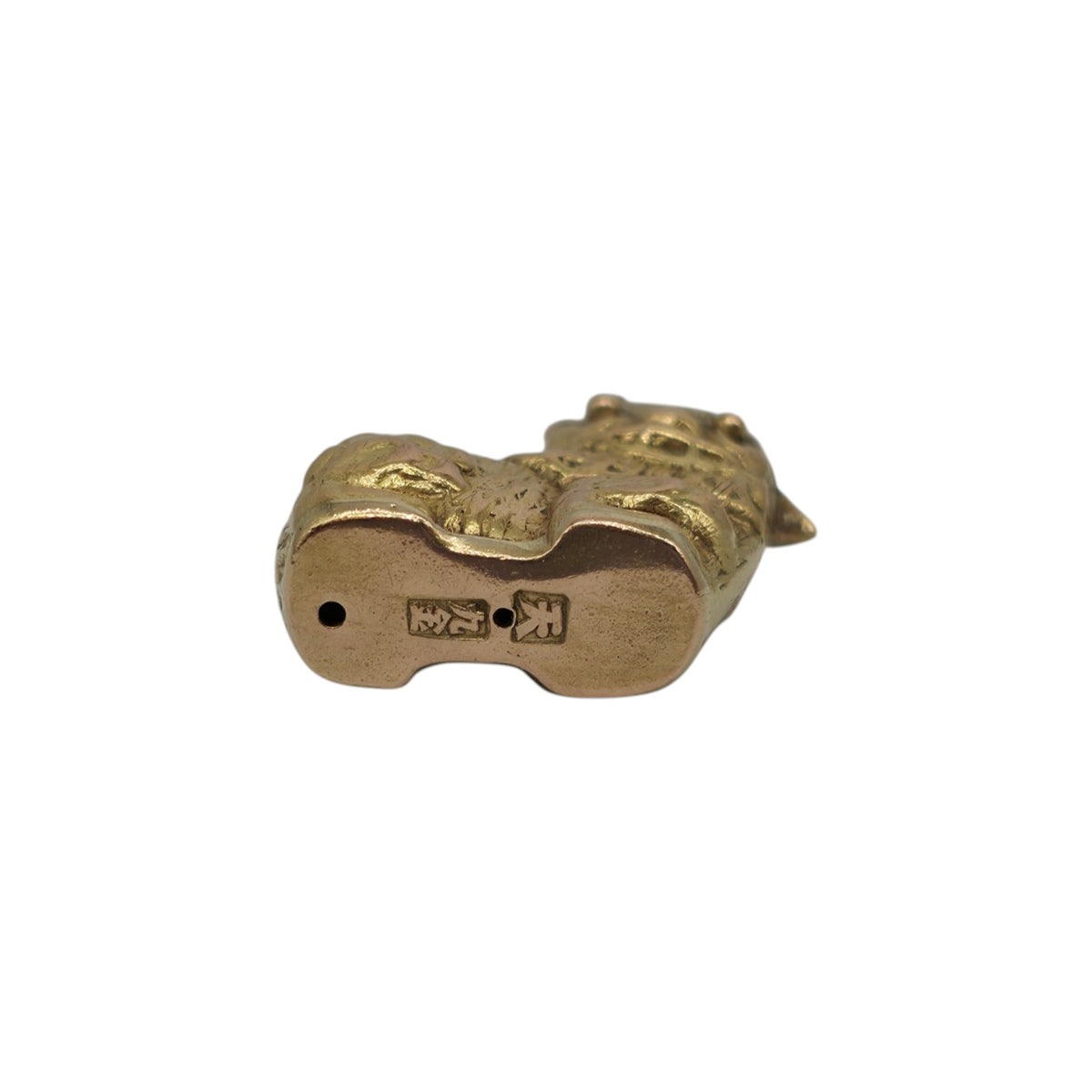 Chinese 18ct Yellow Gold Dog Charm L 1.4 cm 1.8 g.