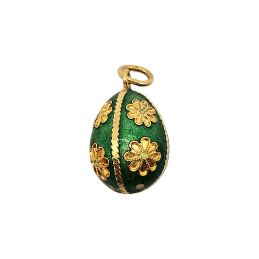 18ct Yellow Gold & Enamel Egg Charm L 1.6 cm 3.4 g.