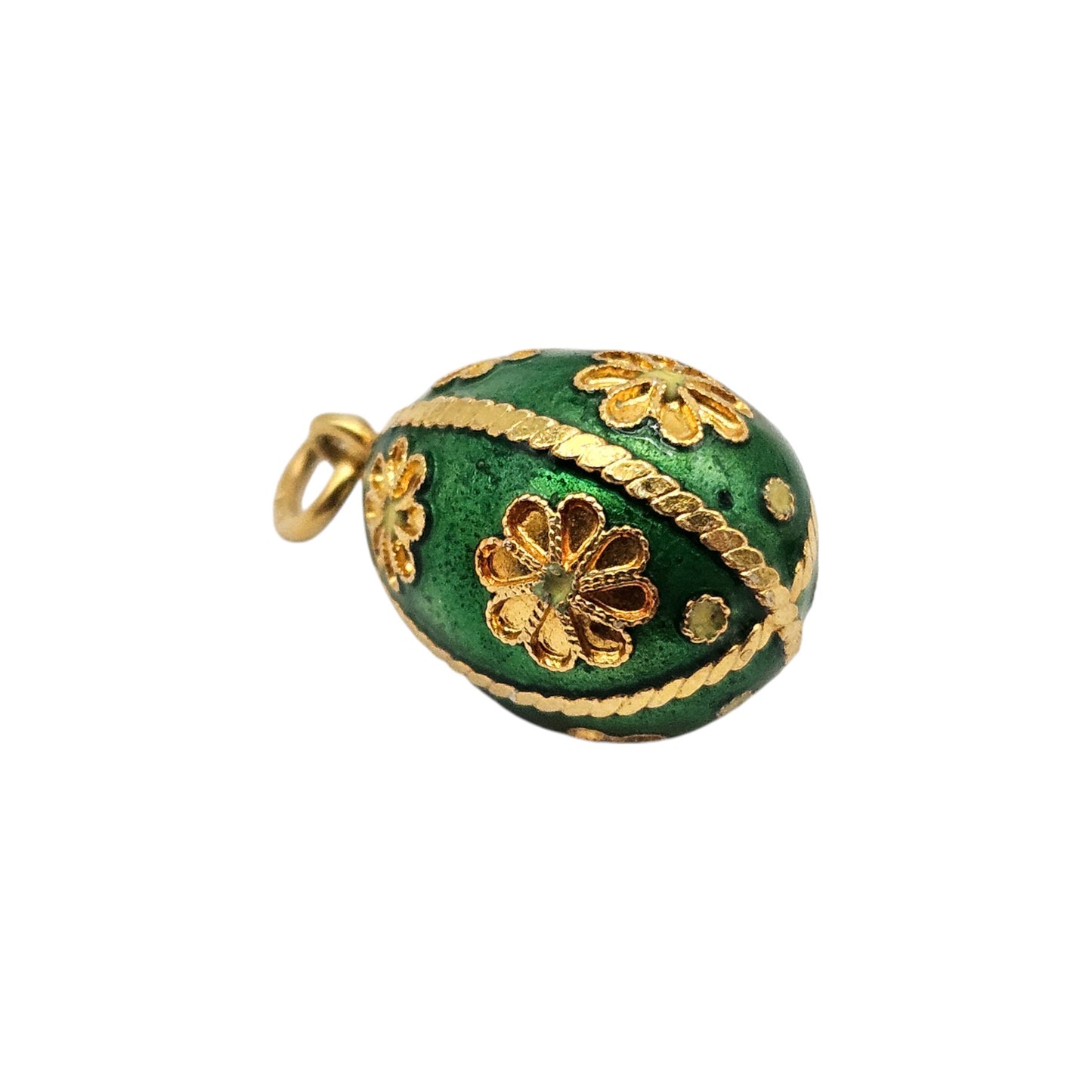 18ct Yellow Gold & Enamel Egg Charm L 1.6 cm 3.4 g.