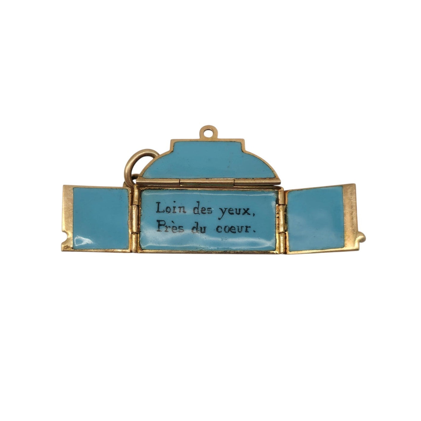 Scarce French 18ct Gold & Enamel Opening Letter Charm L 2.1 cm 3.8 g.