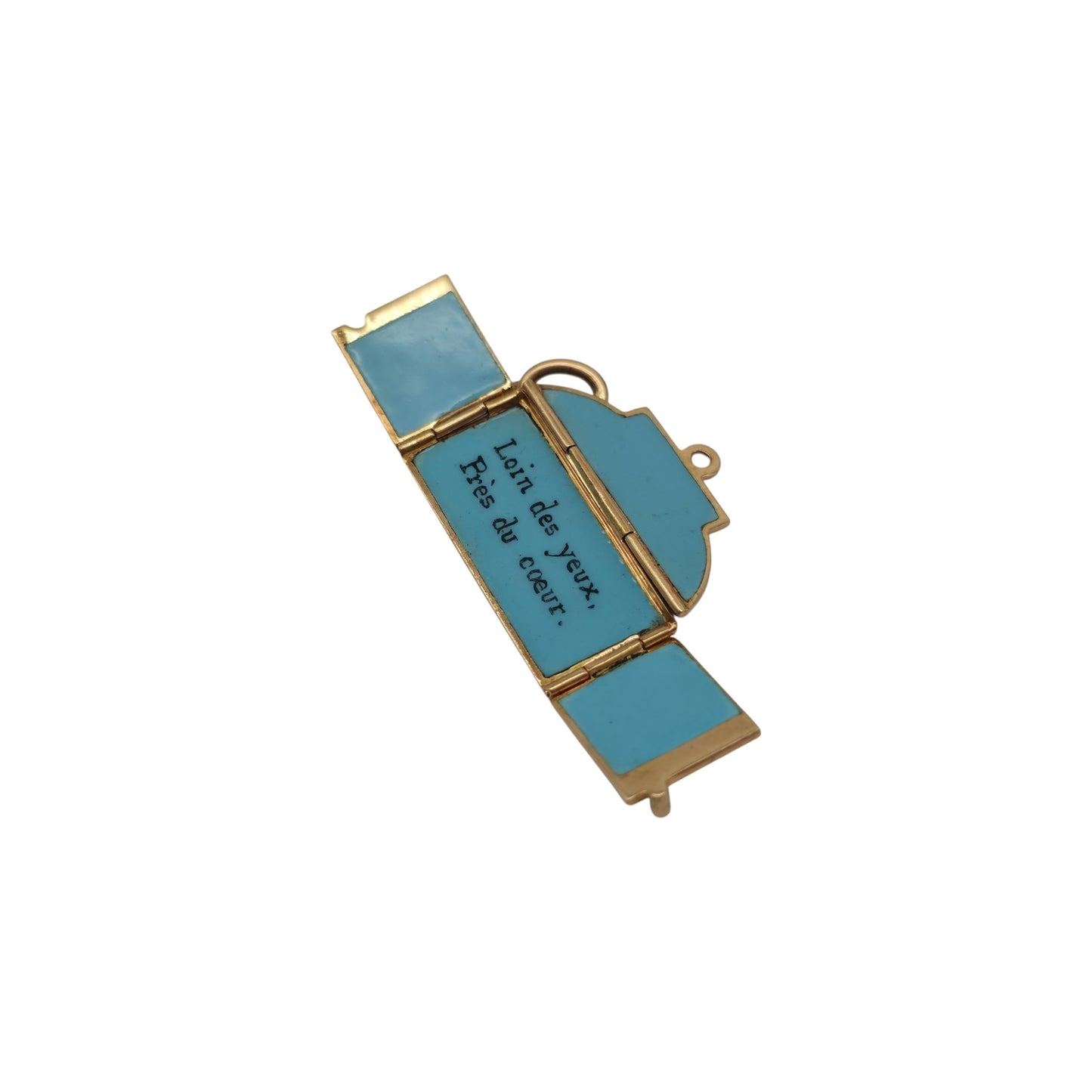 Scarce French 18ct Gold & Enamel Opening Letter Charm L 2.1 cm 3.8 g.