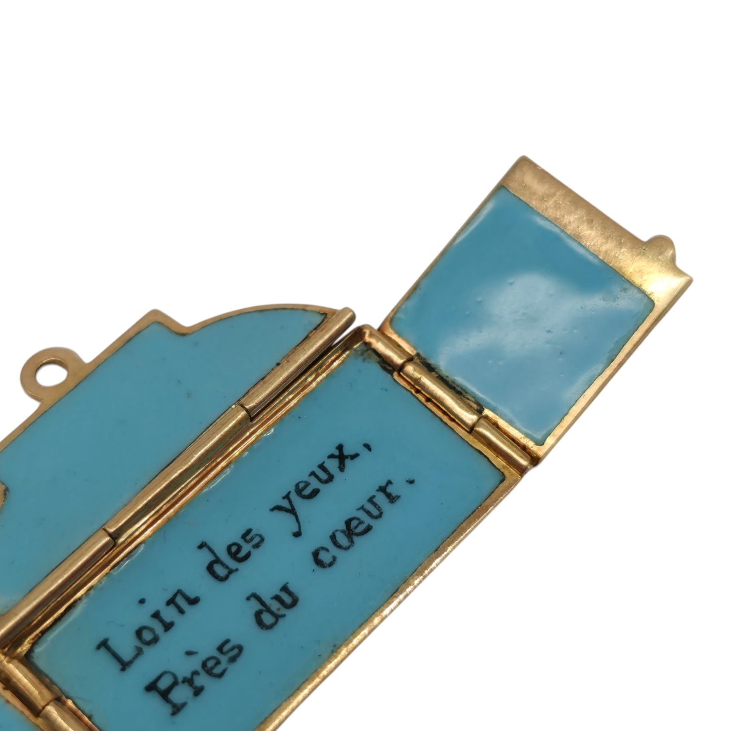 Scarce French 18ct Gold & Enamel Opening Letter Charm L 2.1 cm 3.8 g.