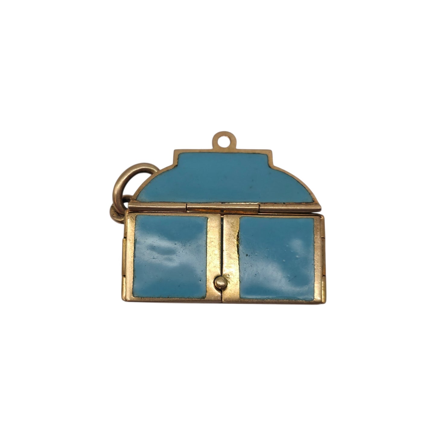 Scarce French 18ct Gold & Enamel Opening Letter Charm L 2.1 cm 3.8 g.