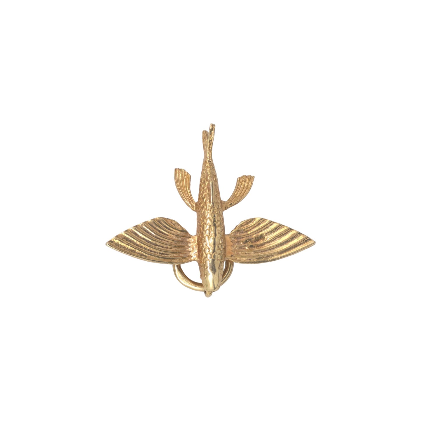 18ct Yellow Gold Flying Fish Pendant L 2.2 cm 4.6 g.