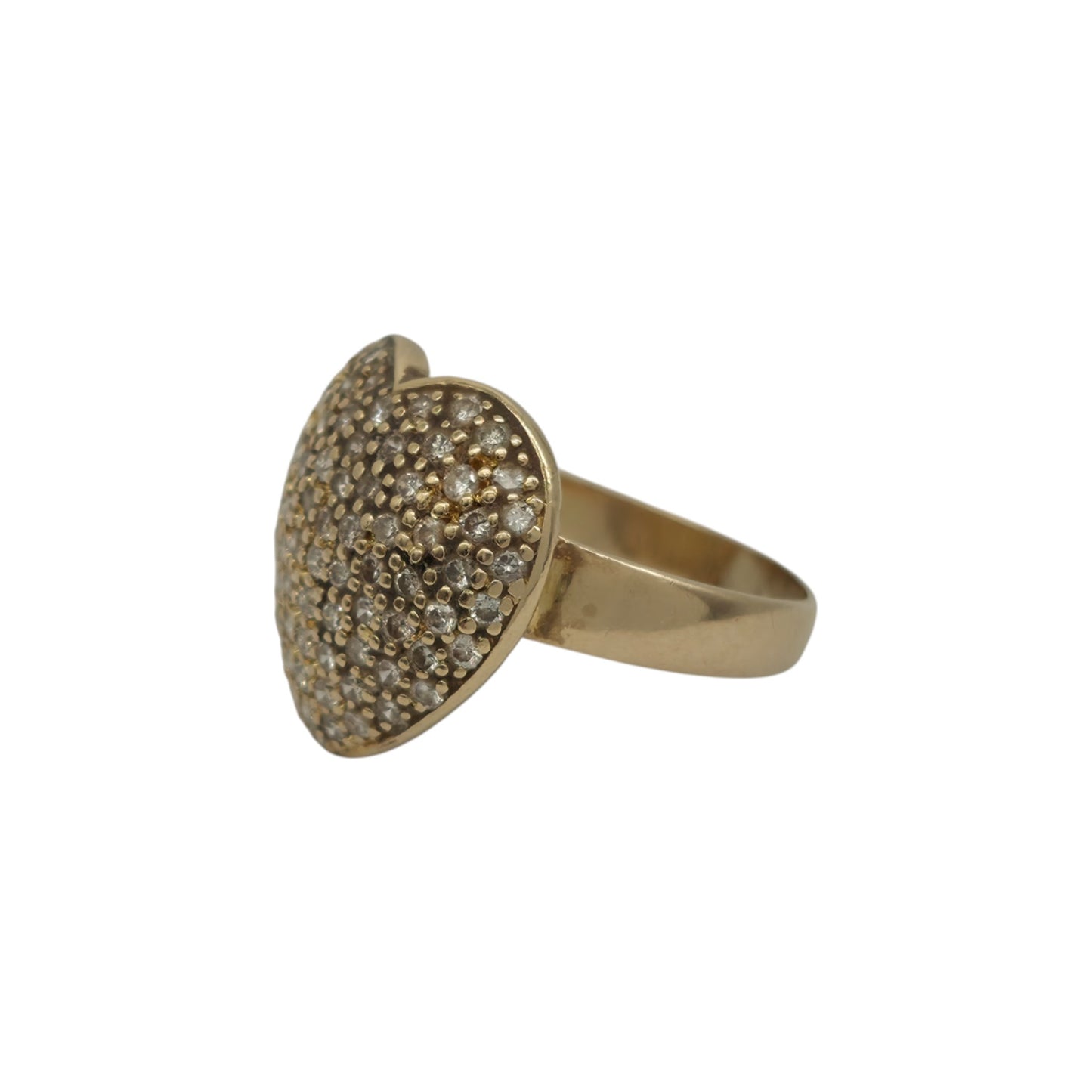 18ct 750 Yellow Gold Heart Shaped Diamond Ring 1998 Size O 1/2, 5.5 g.