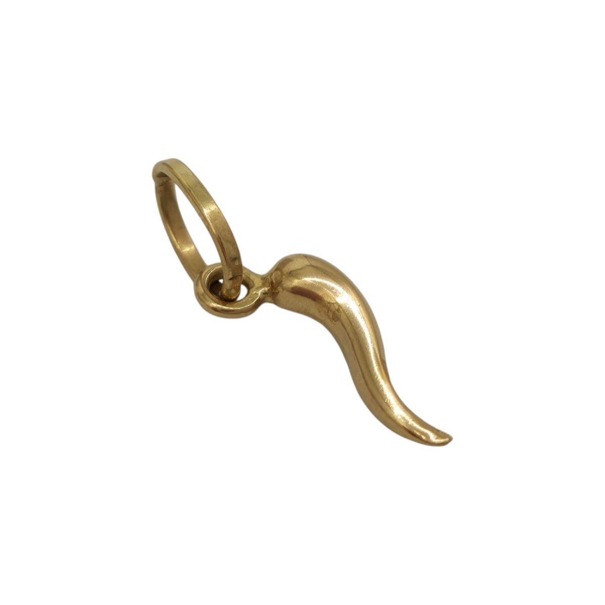 18ct Yellow Gold Italian Horn Cornicello Charm L 1.2 cm 0.5 g.