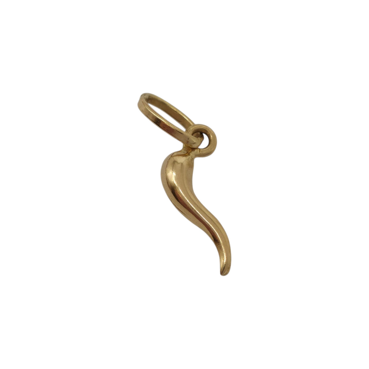 18ct Yellow Gold Italian Horn Cornicello Charm L 1.2 cm 0.5 g.