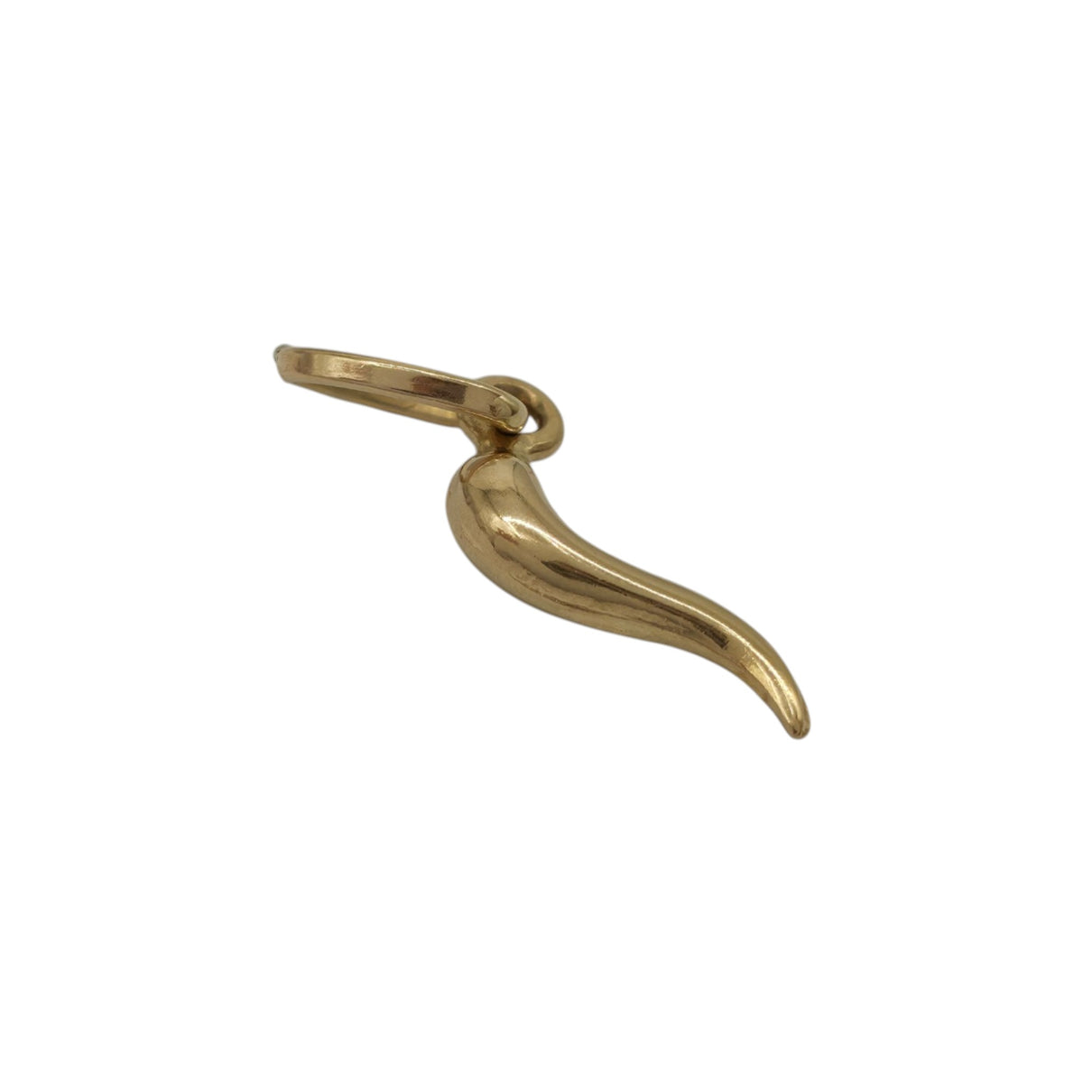 18ct Yellow Gold Italian Horn Cornicello Charm L 1.2 cm 0.5 g.