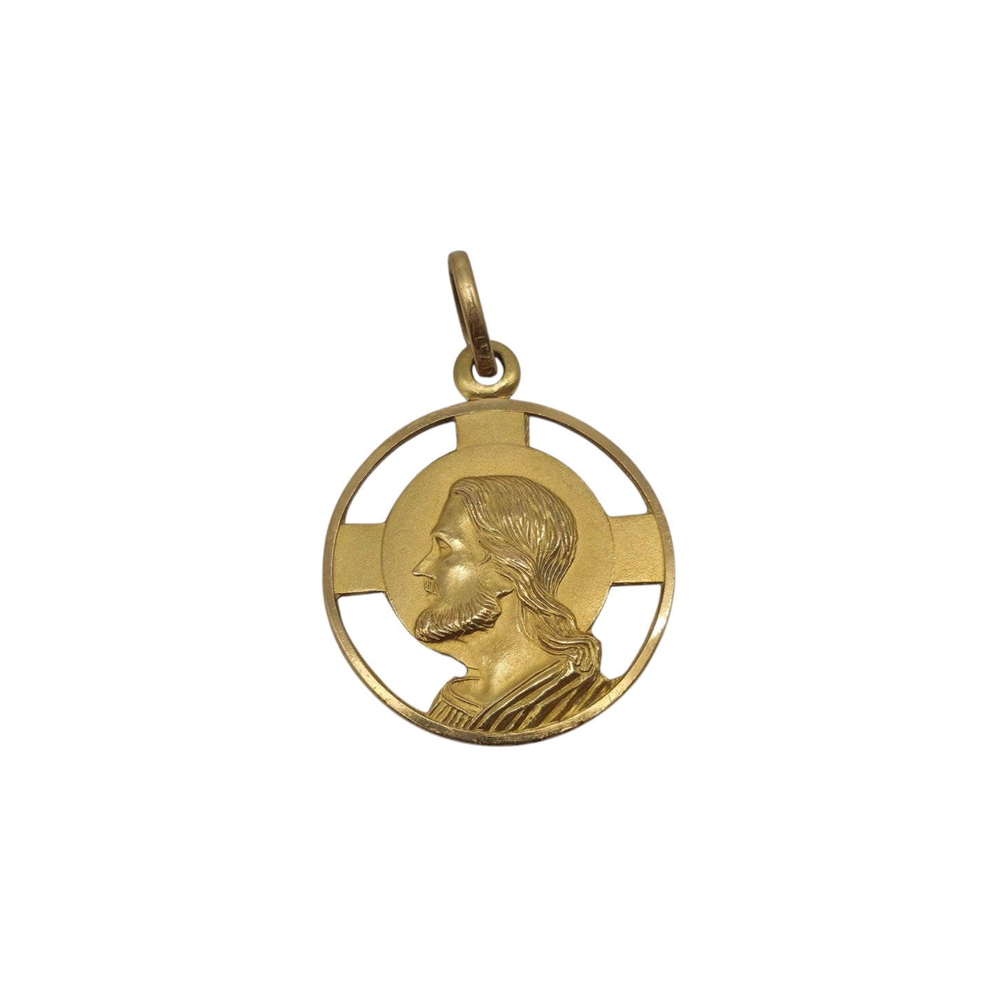 18ct 750 Yellow Gold Jesus Pendant L 2.1 cm 4.6 g.