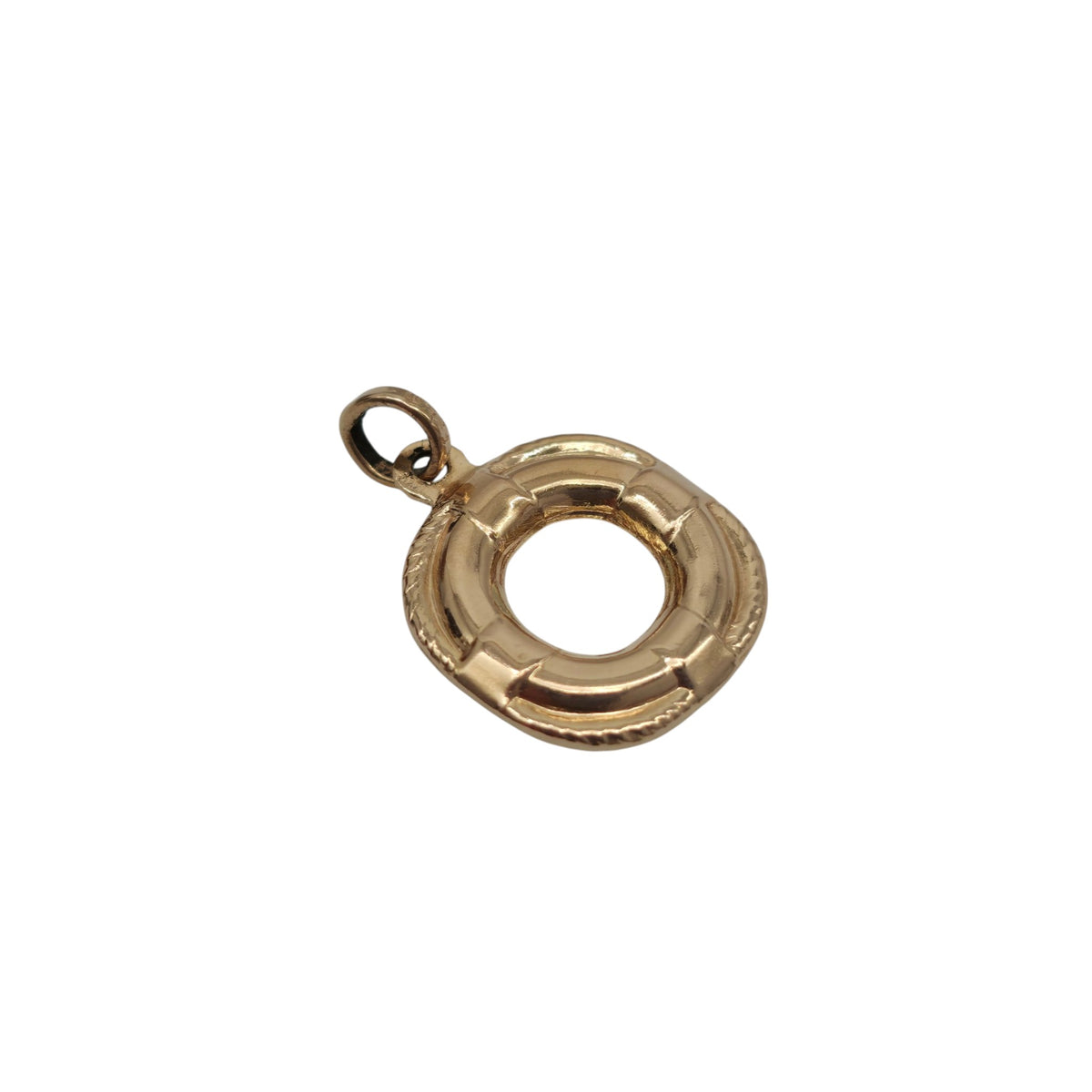 18ct Yellow Gold Life Buoy Charm L 1.3 cm 0.9 g.