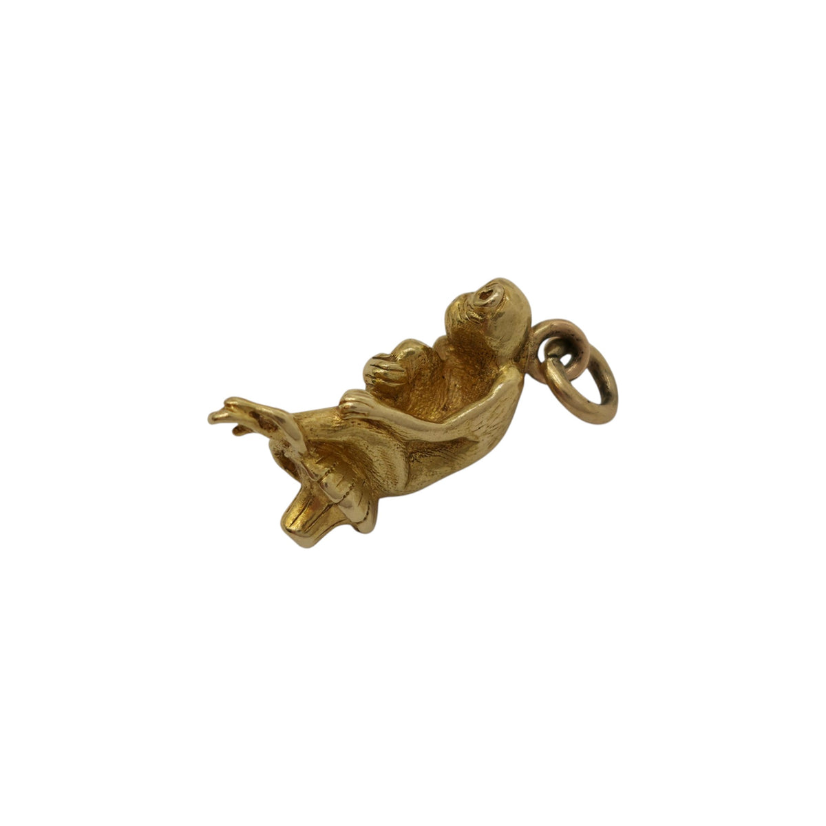 Heavy Cast 18ct Yellow Gold Monkey Charm L 1.8 cm 5.6 g.