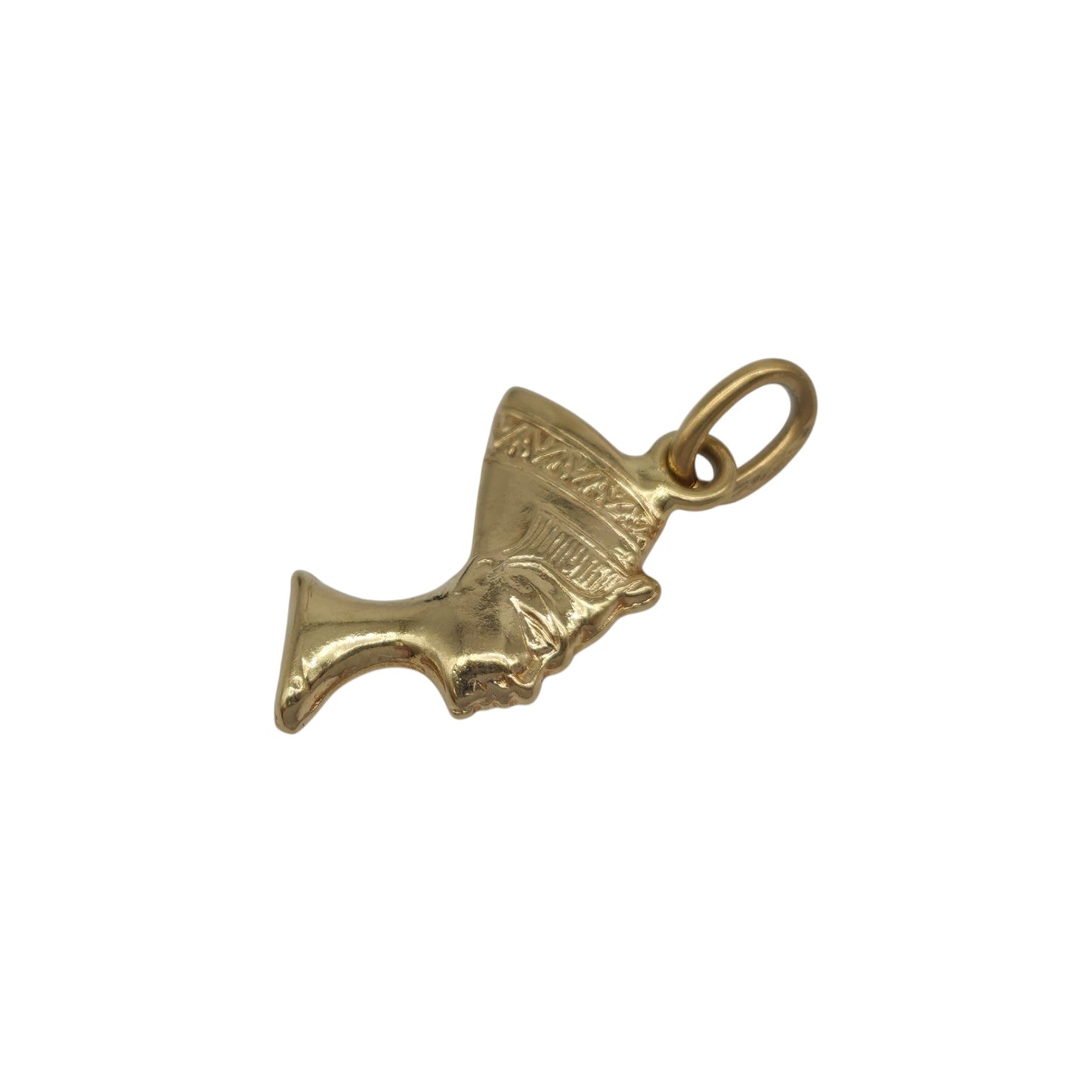 18ct Yellow Gold Nefertiti Pendant L 1.6 cm 1.1 g.