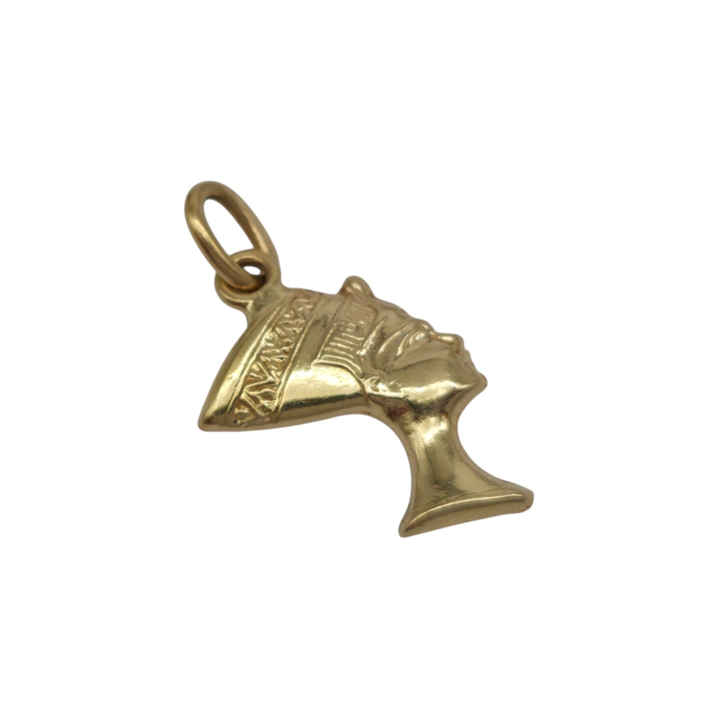 18ct Yellow Gold Nefertiti Pendant L 1.6 cm 1.1 g.