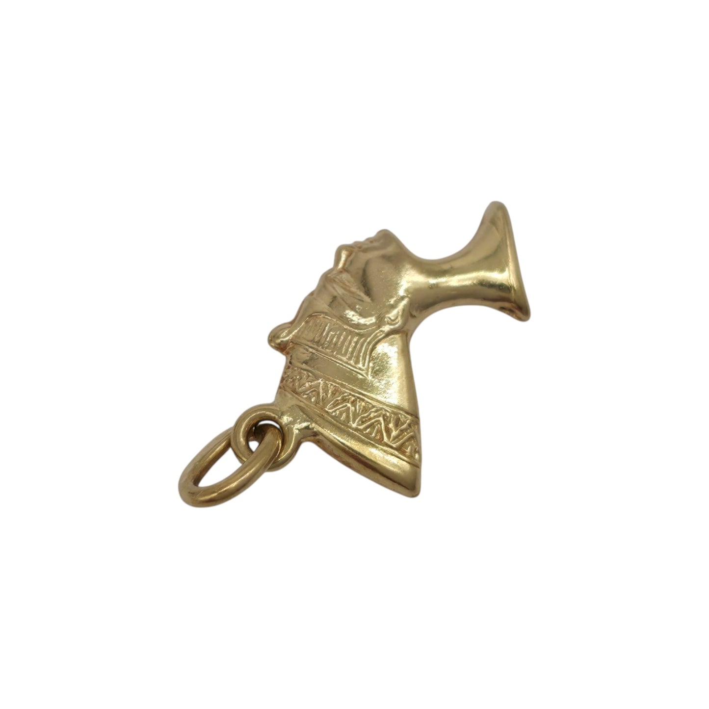 18ct Yellow Gold Nefertiti Pendant L 1.6 cm 1.1 g.