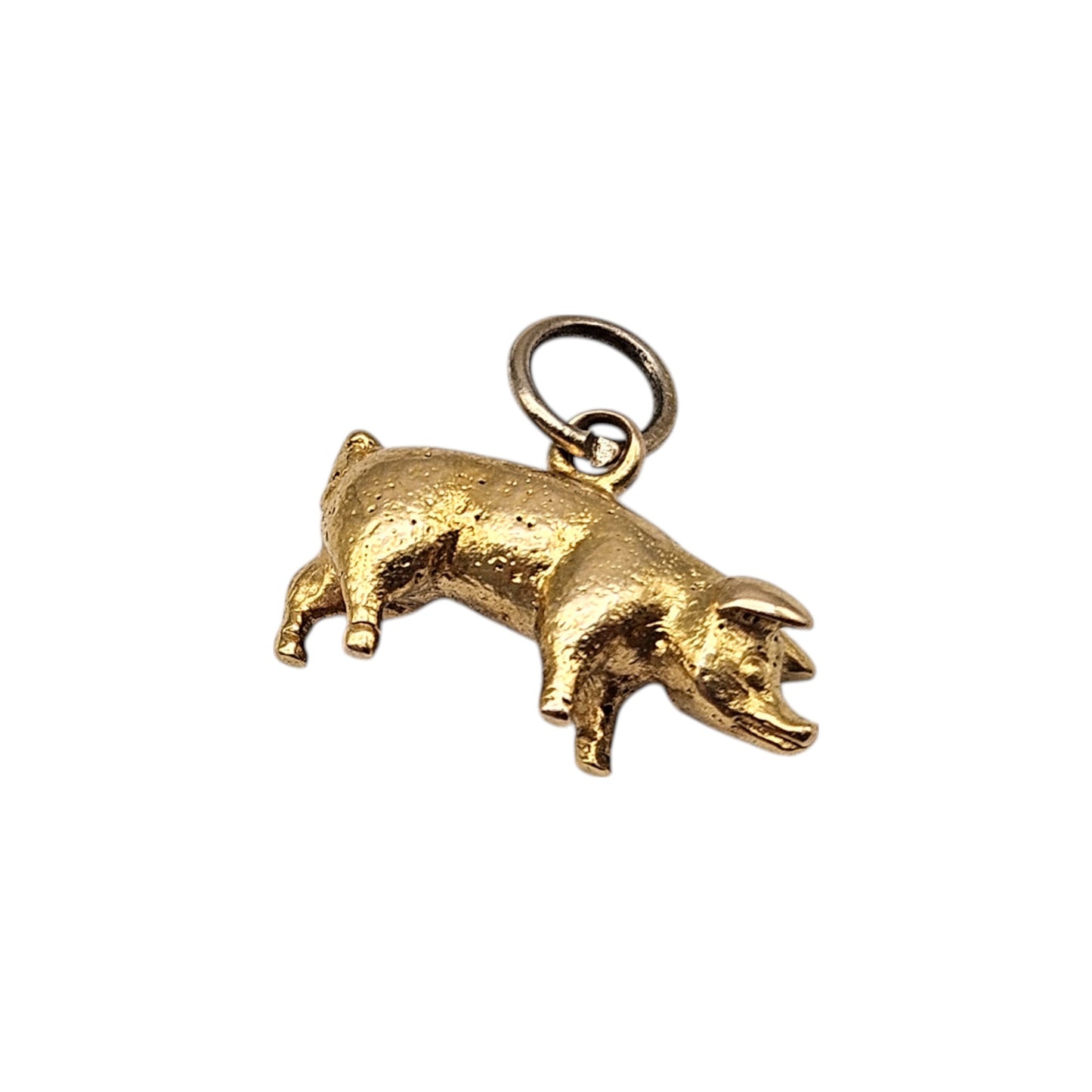 Cast 18ct Yellow Gold Pig Charm L 1.4 cm 2.5 g.