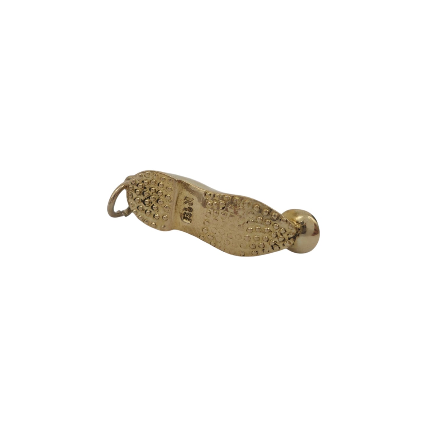 18ct Yellow Gold & Turquoise Pointed Shoe Charm L 2.2 cm 1.2 g.
