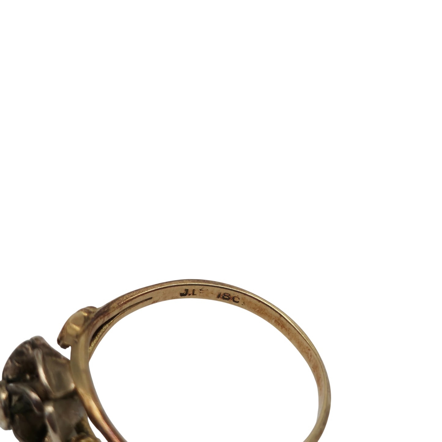 Antique 18ct Yellow Gold Diamond Ring c.1920 Size L 1/2 2.7 g.