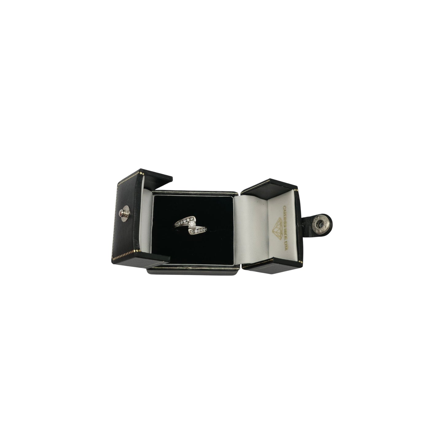 18K 750WG ダイヤモンド クロスオーバーリング 0.50CT サイズI 4.1g