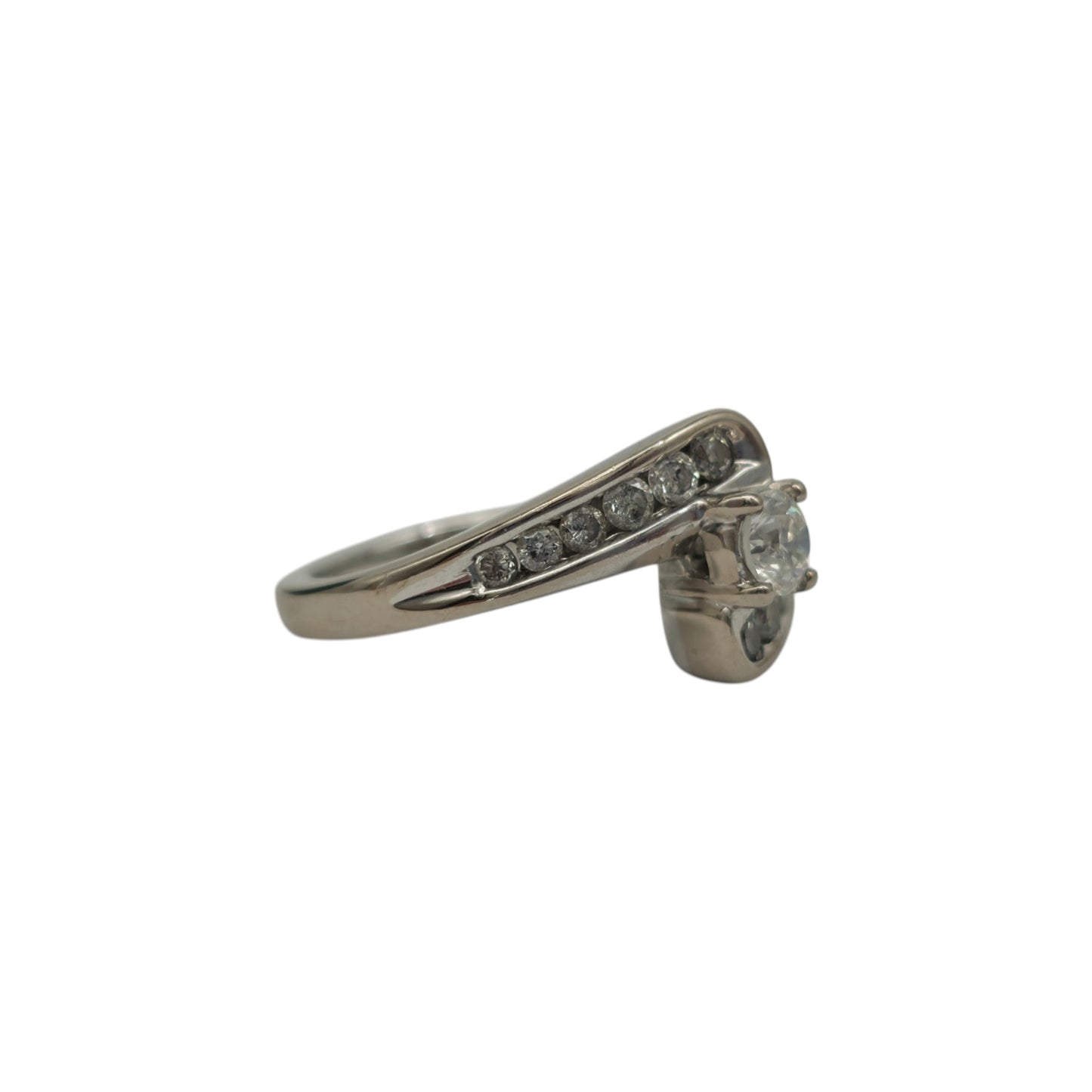 18K 750WG ダイヤモンド クロスオーバーリング 0.50CT サイズI 4.1g