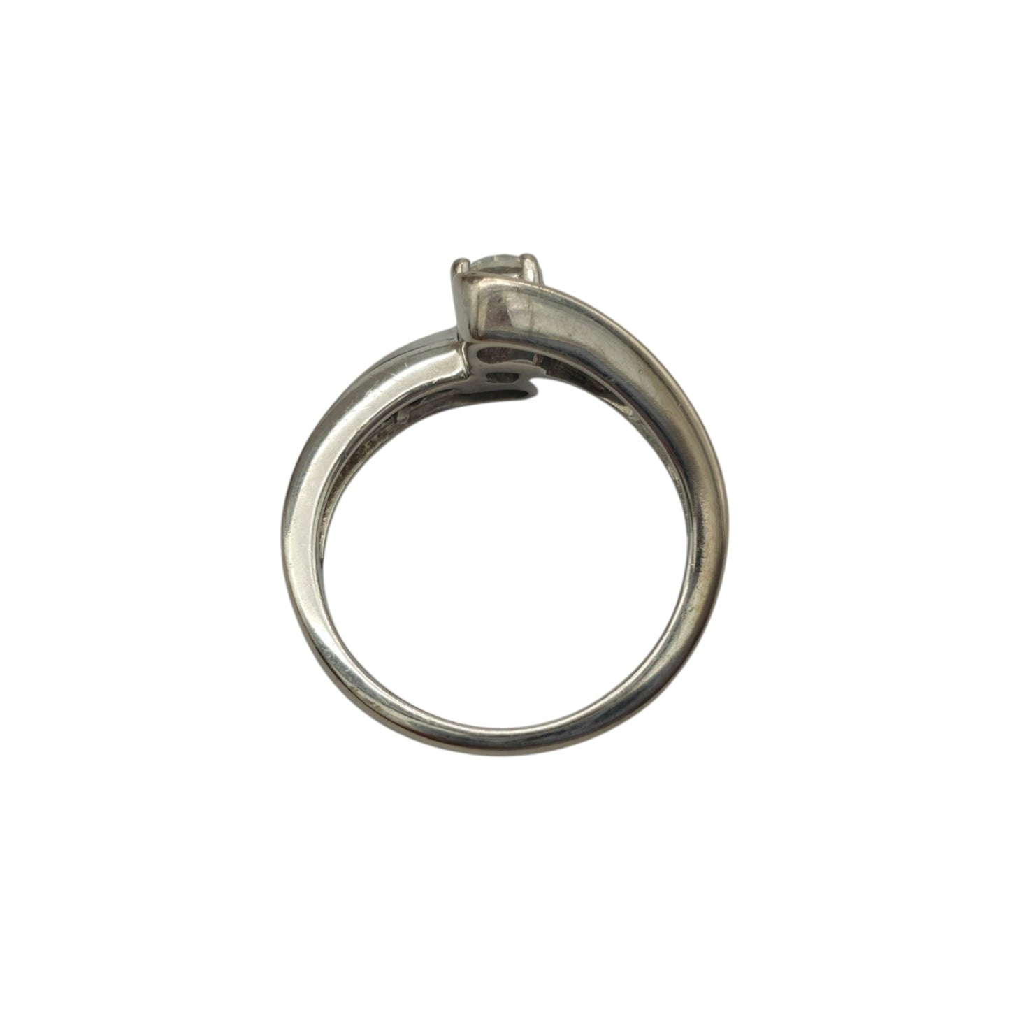 18K 750WG ダイヤモンド クロスオーバーリング 0.50CT サイズI 4.1g