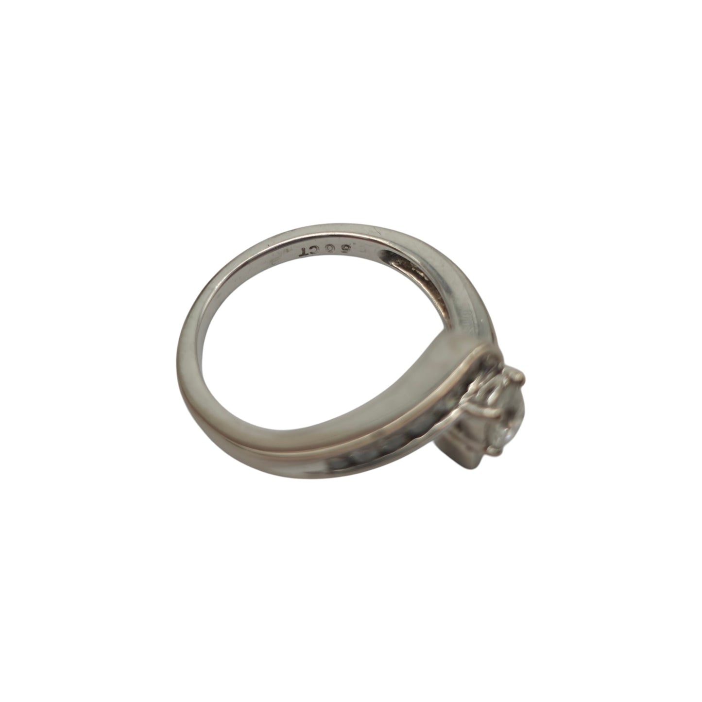 18K 750WG ダイヤモンド クロスオーバーリング 0.50CT サイズI 4.1g
