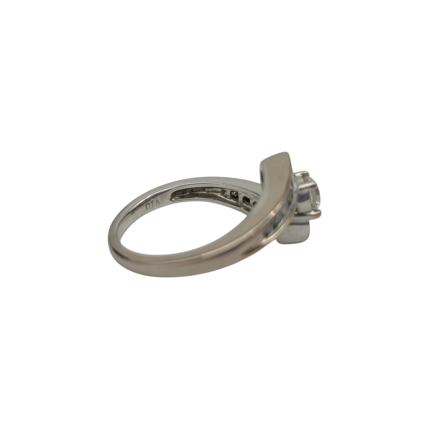 18K 750WG ダイヤモンド クロスオーバーリング 0.50CT サイズI 4.1g