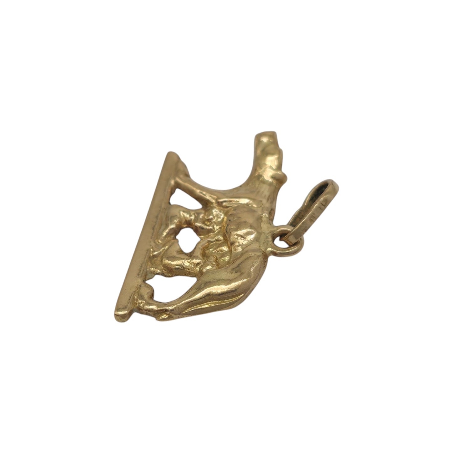 18ct Yellow Gold Romulus And Remus Charm L 1.6 cm 0.8 g.