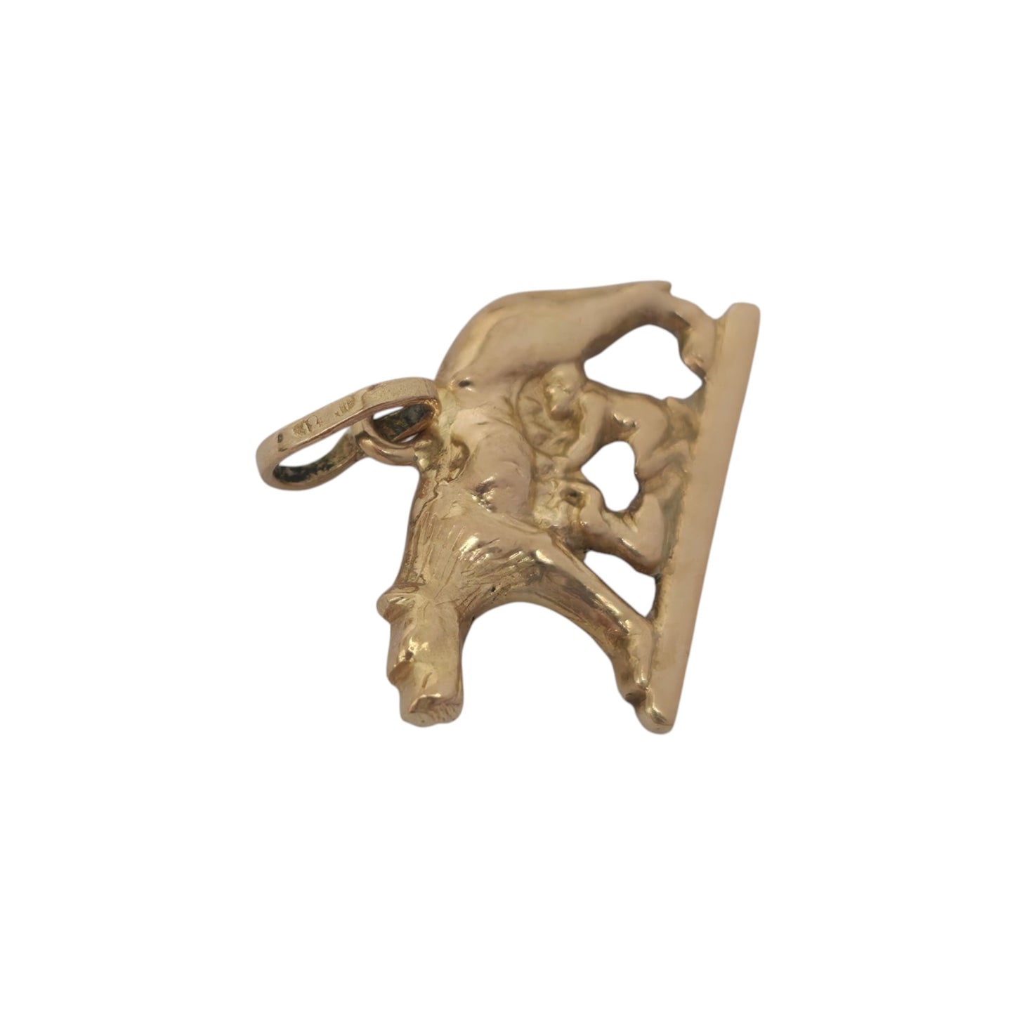18ct Yellow Gold Romulus And Remus Charm L 1.6 cm 0.8 g.