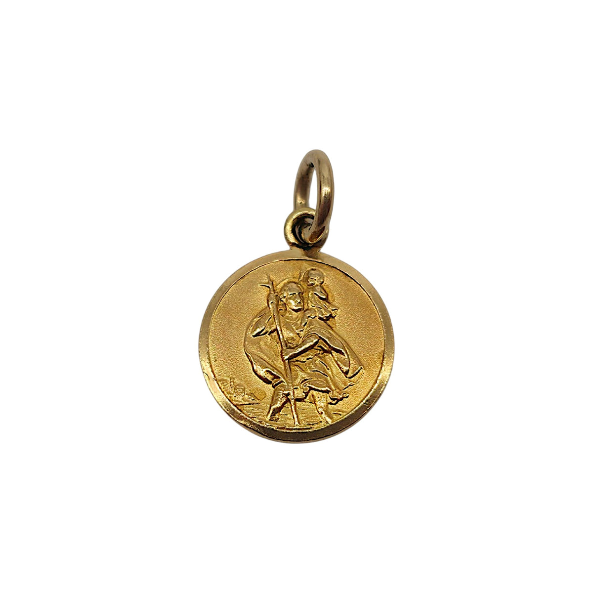 18ct 750 Yellow Gold St Christopher Charm L 1.0 cm 1.1 g.