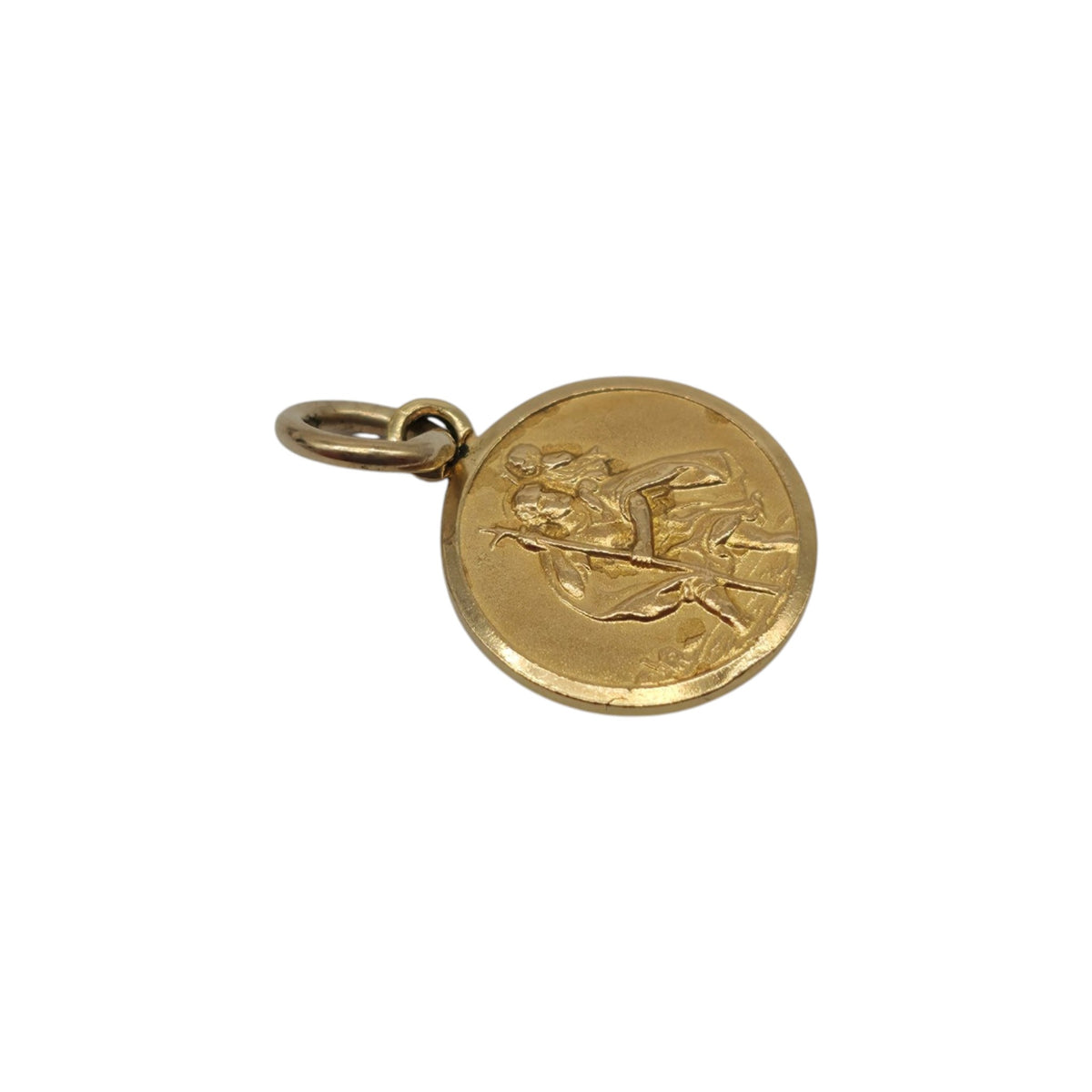 18ct 750 Yellow Gold St Christopher Charm L 1.0 cm 1.1 g.