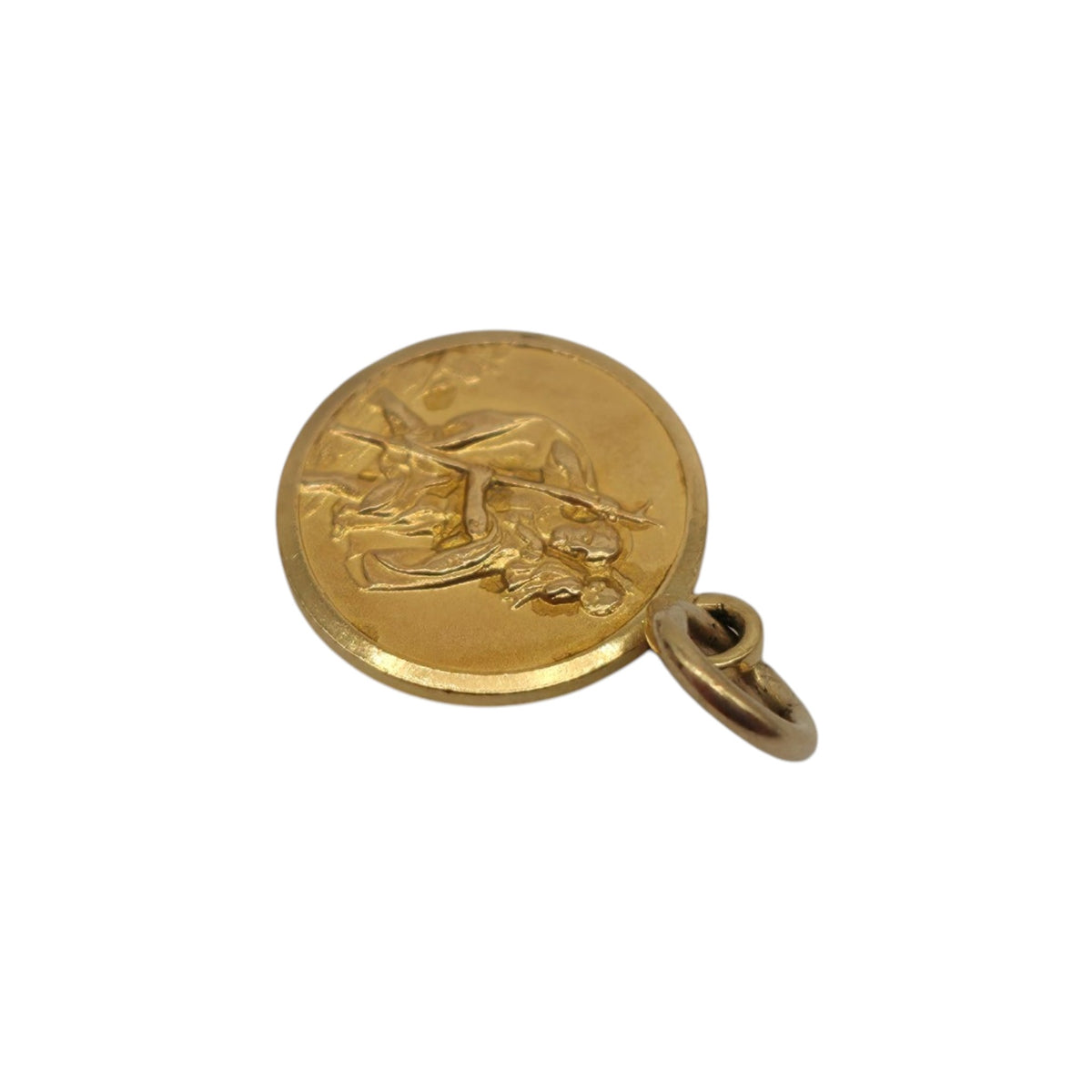 18ct 750 Yellow Gold St Christopher Charm L 1.0 cm 1.1 g.
